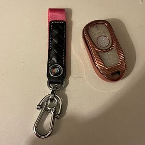 Buick Logo key fob Keychain in Black and Pink and fob cover in Pink NWT